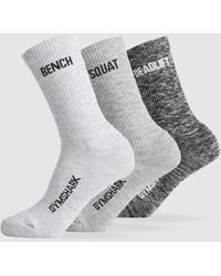 GYMSHARK - Gfx Marl Crew Socks 3Pk - Lyst