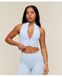 GYMSHARK - Adapt Solid Zip Front Top - Lyst