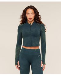 GYMSHARK - Steel Seamless Zip Up Top - Lyst