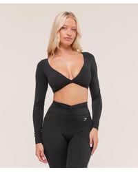 GYMSHARK - Twist Front Long Sleeve Crop Top - Lyst