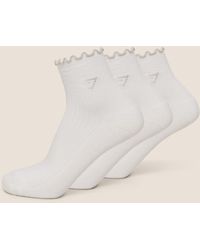 GYMSHARK - Midi Frill Socks 3Pk - Lyst