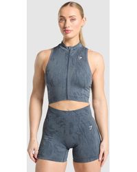 GYMSHARK - Adapt Camo Seamless Zip Up Crop Top - Lyst