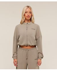 GYMSHARK - Waffle Midi Zip Up Jacket - Lyst