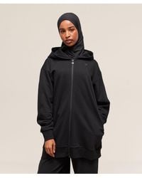 GYMSHARK - Covered Longline Zip Up Hoodie - Lyst