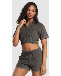 GYMSHARK - Monogram Towel Crop Top - Lyst