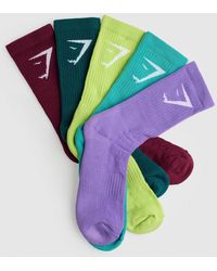 GYMSHARK - Crew Socks 5Pk - Lyst