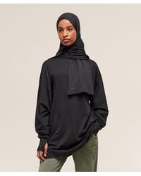GYMSHARK - Covered Longline Cotton Long Sleeve Top - Lyst