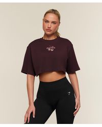GYMSHARK - Chrome Graphic Crop Top - Lyst