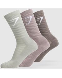 GYMSHARK - Crew Socks 3Pk - Lyst