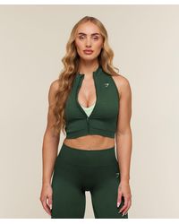 GYMSHARK - Adapt Solid Zip Front Top - Lyst