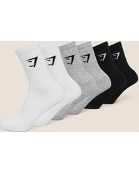 GYMSHARK - Crew Socks 6Pk - Lyst