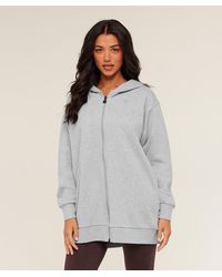 GYMSHARK - Covered Longline Zip Up Hoodie - Lyst