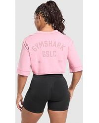 GYMSHARK - 66 Washed Graphic Crop Top - Lyst