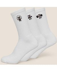 GYMSHARK - Gymrat Graphic Crew Socks 3Pk - Lyst