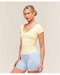 GYMSHARK - Flutter Cap Sleeve T-Shirt - Lyst