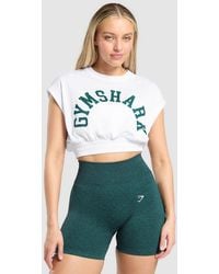 GYMSHARK - Mesh Graphic Crop Top - Lyst