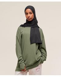 GYMSHARK - Covered Longline Cotton Long Sleeve Top - Lyst
