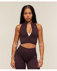 GYMSHARK - Adapt Solid Zip Front Top - Lyst