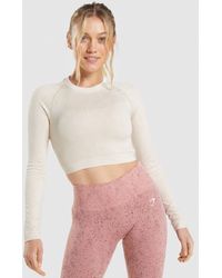 GYMSHARK - Adapt Fleck Seamless Long Sleeve Crop Top - Lyst