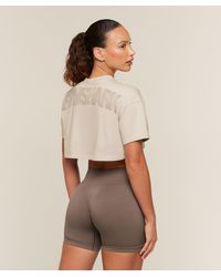 GYMSHARK - Power Washed Graphic Cropped Henley - Lyst