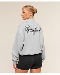 GYMSHARK - Script Embroidery Oversized Zip Through - Lyst