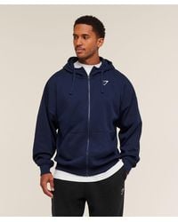 GYMSHARK - Crest Oversized Zip Up Hoodie - Lyst