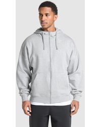 GYMSHARK - Crest Oversized Zip Up Hoodie - Lyst