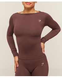 GYMSHARK - Everyday Seamless Wide Neck Long Sleeve Top - Lyst