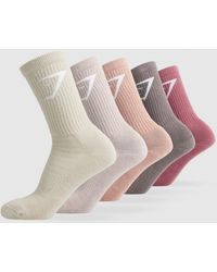 GYMSHARK - Crew Socks 5Pk - Lyst