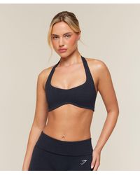 GYMSHARK - Cottonmove Halterneck Sports Bra - Lyst