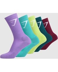 GYMSHARK - Crew Socks 5Pk - Lyst