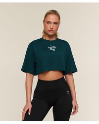 GYMSHARK - Chrome Graphic Crop Top - Lyst