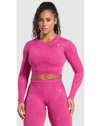 GYMSHARK - Adapt Fleck Seamless Long Sleeve Crop Top - Lyst