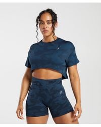 GYMSHARK - Adapt Camo Seamless Ribbed Crop Top - Lyst