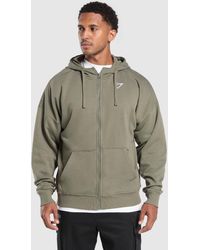 GYMSHARK - Crest Oversized Zip Up Hoodie - Lyst