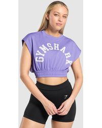 GYMSHARK - Mesh Graphic Crop Top - Lyst