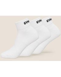 GYMSHARK - Gs Jacquard Quarter Socks 3Pk - Lyst