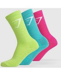 GYMSHARK - Crew Socks 3Pk - Lyst
