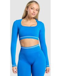 GYMSHARK - Contrast Seamless Crop Top - Lyst