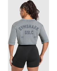 GYMSHARK - 66 Washed Graphic Crop Top - Lyst