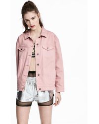 h and m pink denim jacket