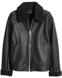 pile biker jacket
