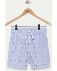 HACKETT LONDON STRIPED BEACH HUT PRINTED SWIM SHORTS