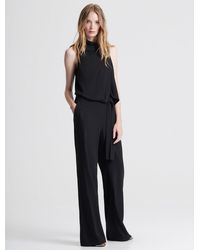 Halston Cowl Drape Jumpsuit - Black