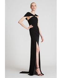 Halston Portia Jersey Gown - Black