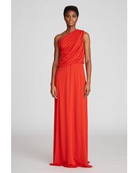 Halston Charlee Gown In Matte Jersey - Red