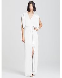 Halston Kimono Wrap Gown - White