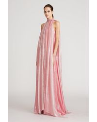 Halston Tay Lurex Chiffon Ombre Gown - Pink