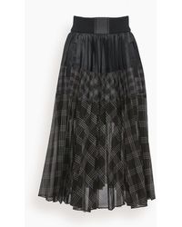 Sacai Glencheck Mix Skirt - Black