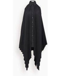 Rosetta Getty Pleated Shirt Dress - Black